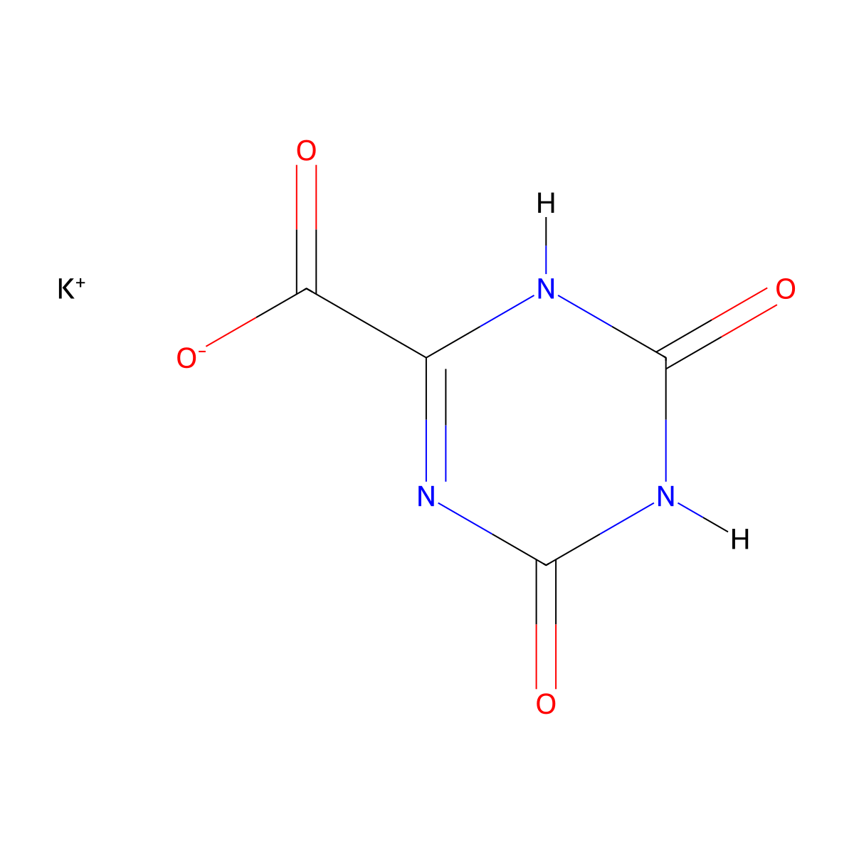 potassium 4,6-dioxo-1H-1,3,5-triazine-2-carboxylate molecular structure, CAS 2207-75-2