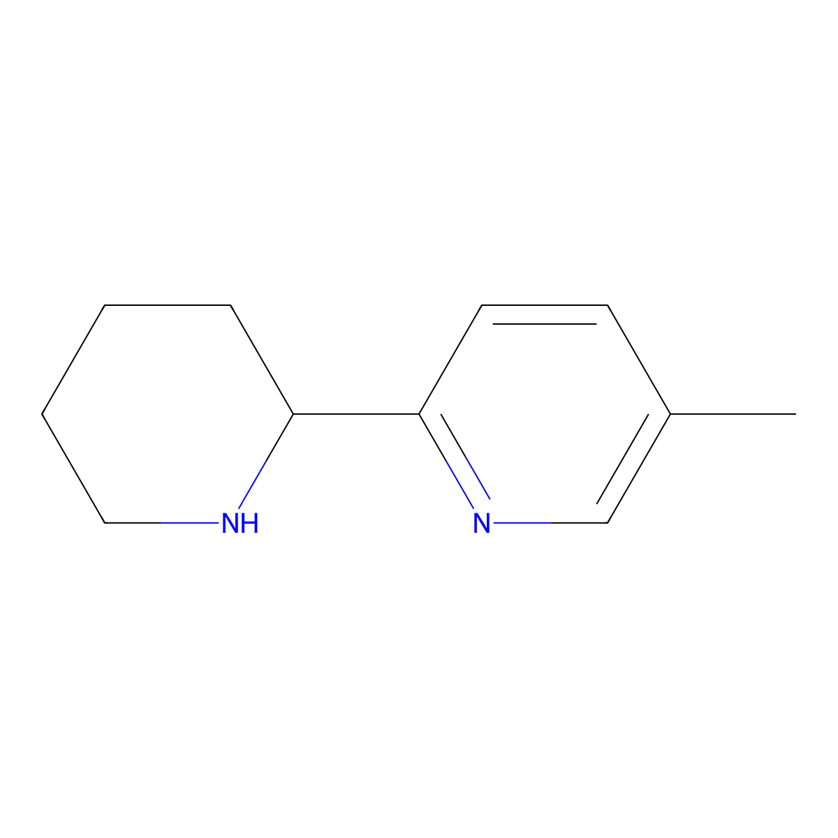 5-Methyl-2-(piperidin-2-yl)pyridine molecular structure, CAS 22070-08-2