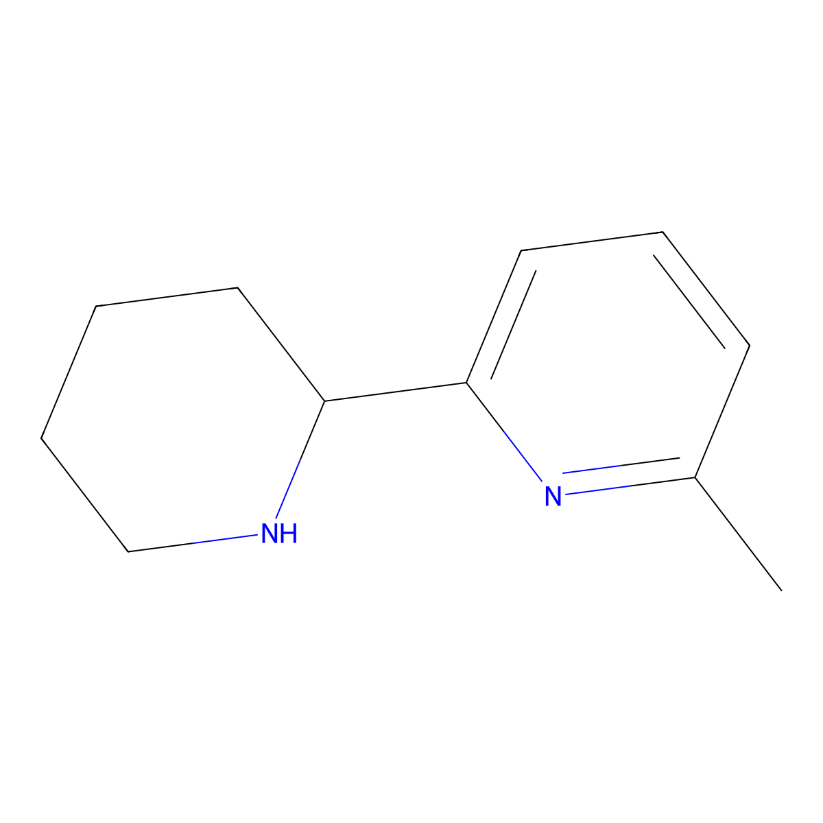 2-Methyl-6-(piperidin-2-yl)pyridine molecular structure, CAS 22070-09-3