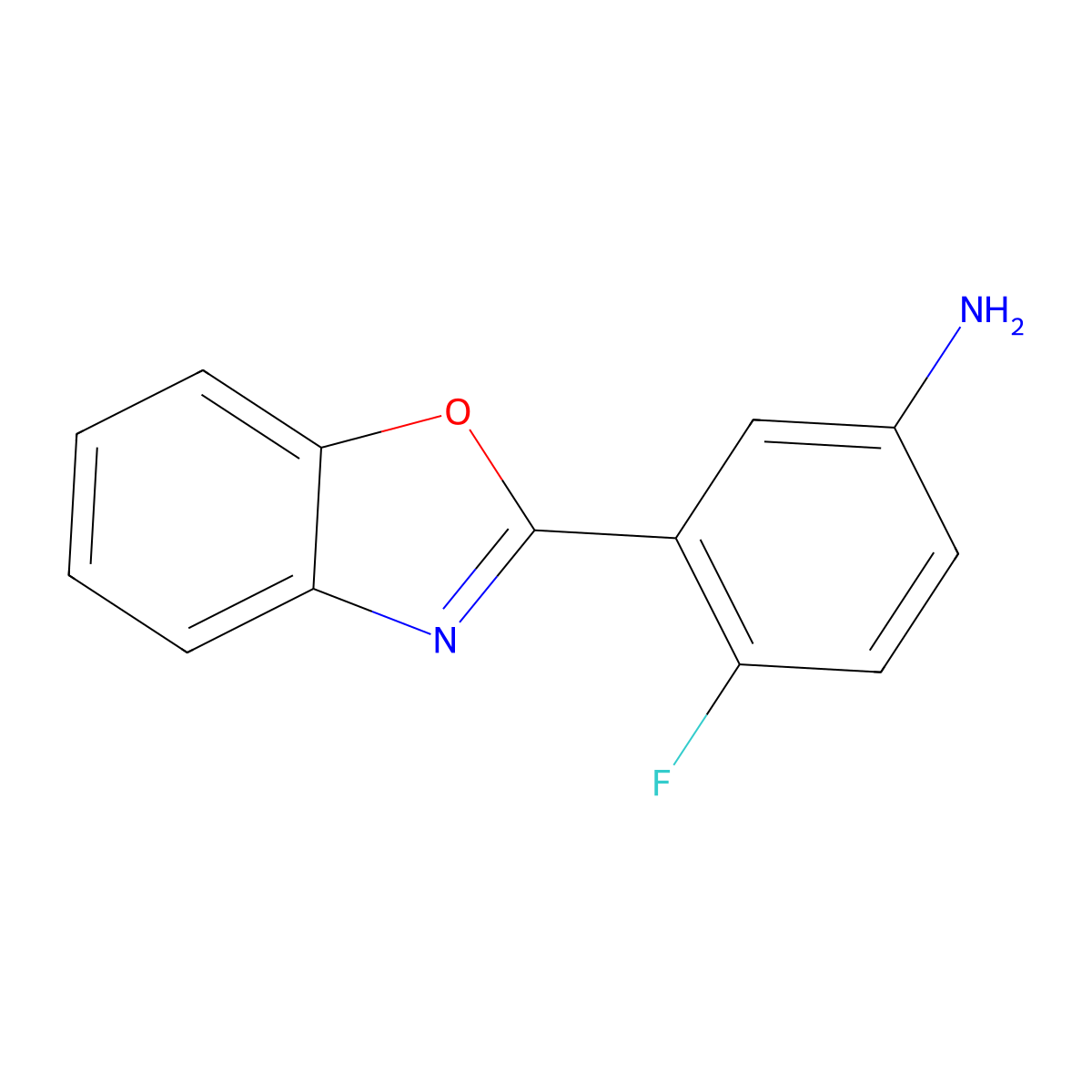 3-(1,3-Benzoxazol-2-yl)-4-fluoroaniline molecular structure, CAS 220705-28-2
