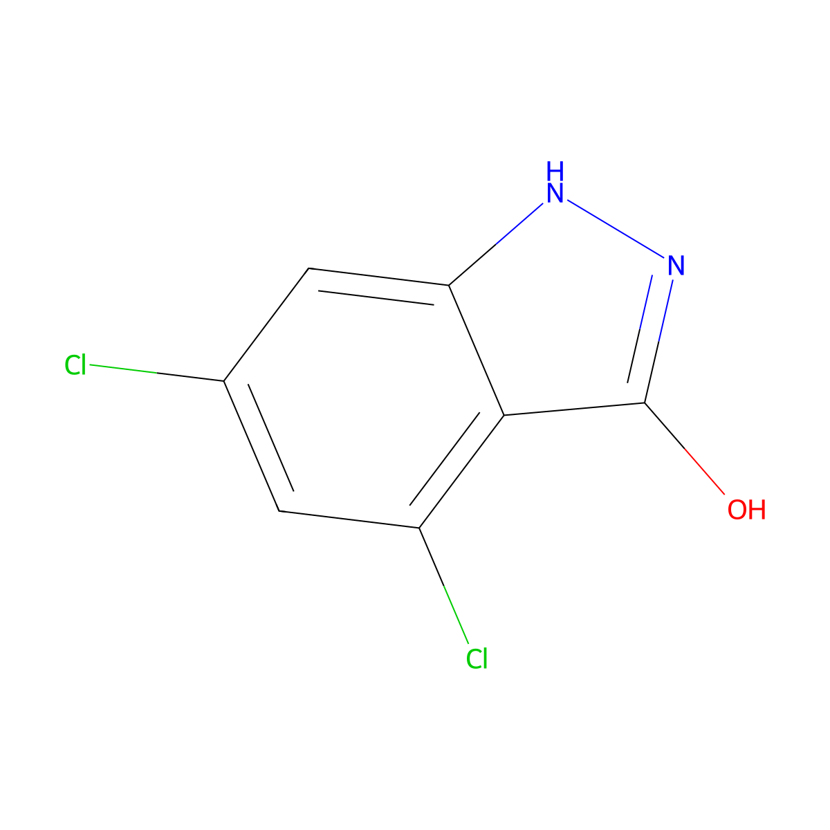 4,6-dichloro-1H-indazol-3-ol molecular structure, CAS 220707-43-7
