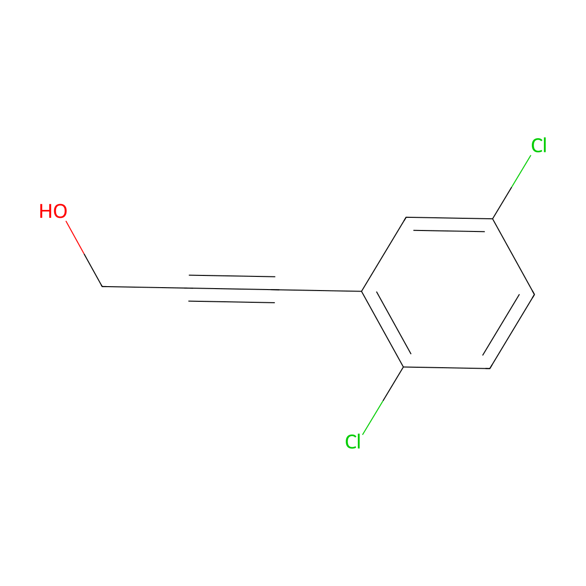 2-Propyn-1-ol, 3-(2,5-dichlorophenyl)- molecular structure, CAS 220707-98-2