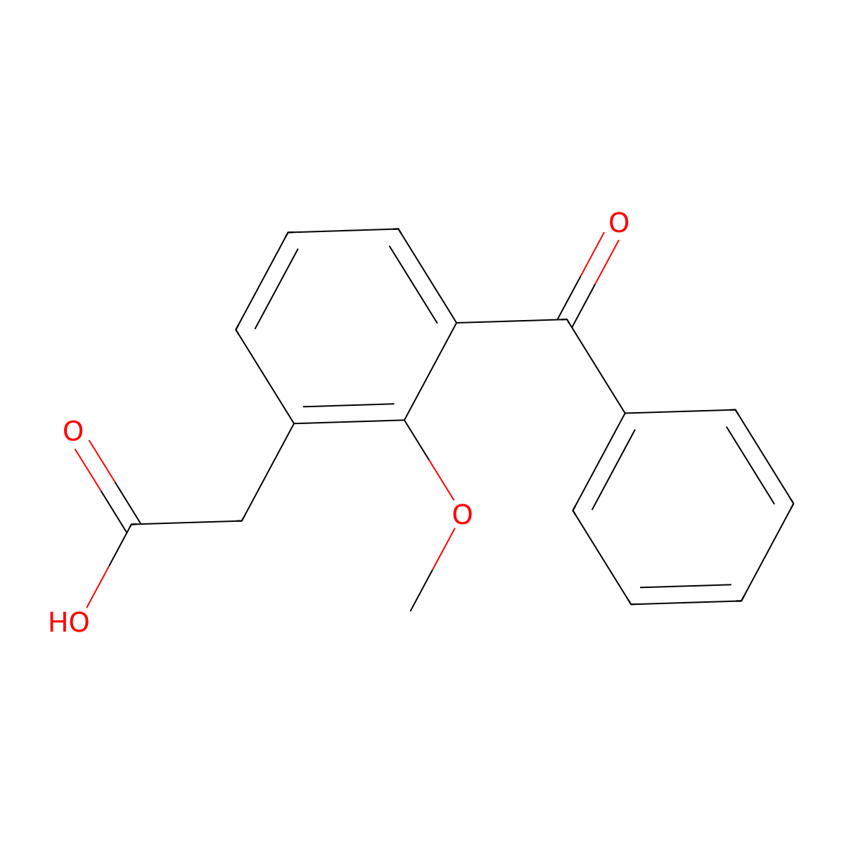 (3-Benzoyl-2-methoxyphenyl)acetic acid molecular structure, CAS 22071-32-5