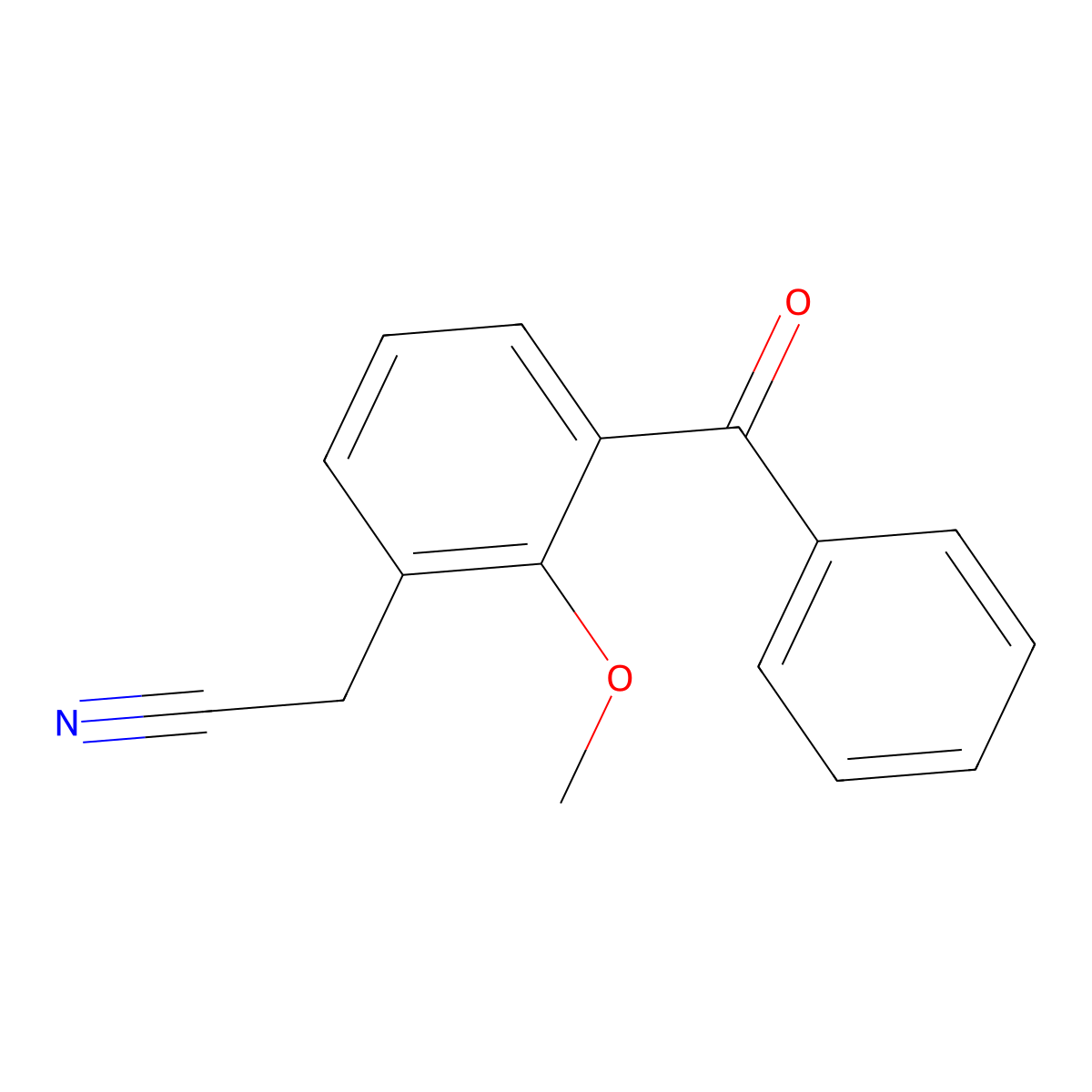 (3-Benzoyl-2-methoxyphenyl)acetonitrile molecular structure, CAS 22071-33-6