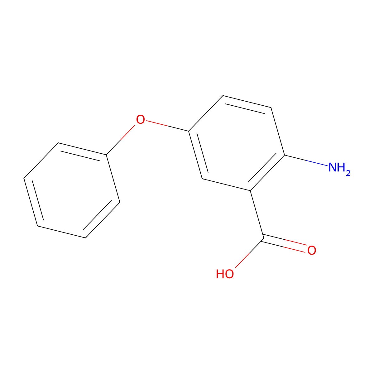 2-Amino-5-phenoxybenzoic acid molecular structure, CAS 22071-39-2