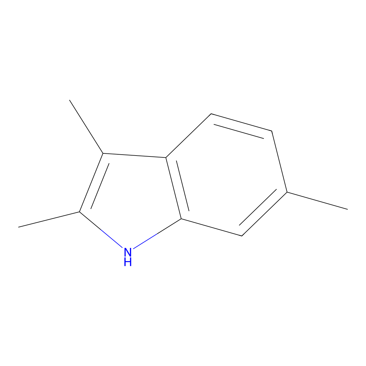 Indole, 2,3,6-trimethyl- molecular structure, CAS 22072-35-1
