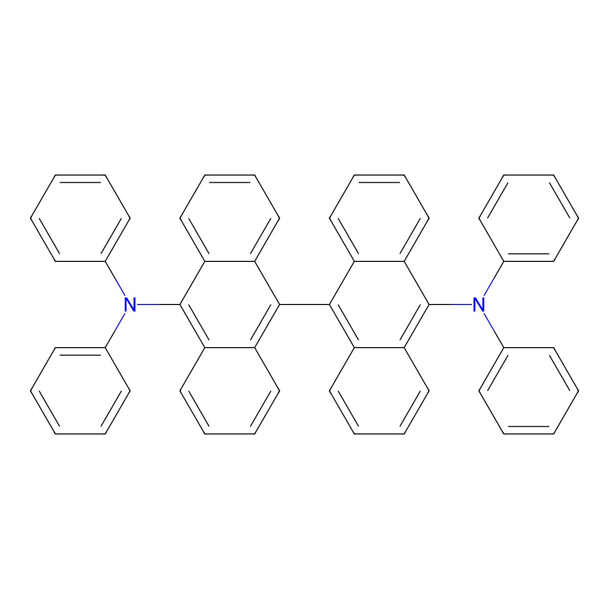N,N-diphenyl-10-[10-(N-phenylanilino)anthracen-9-yl]anthracen-9-amine molecular structure, CAS 220721-68-6