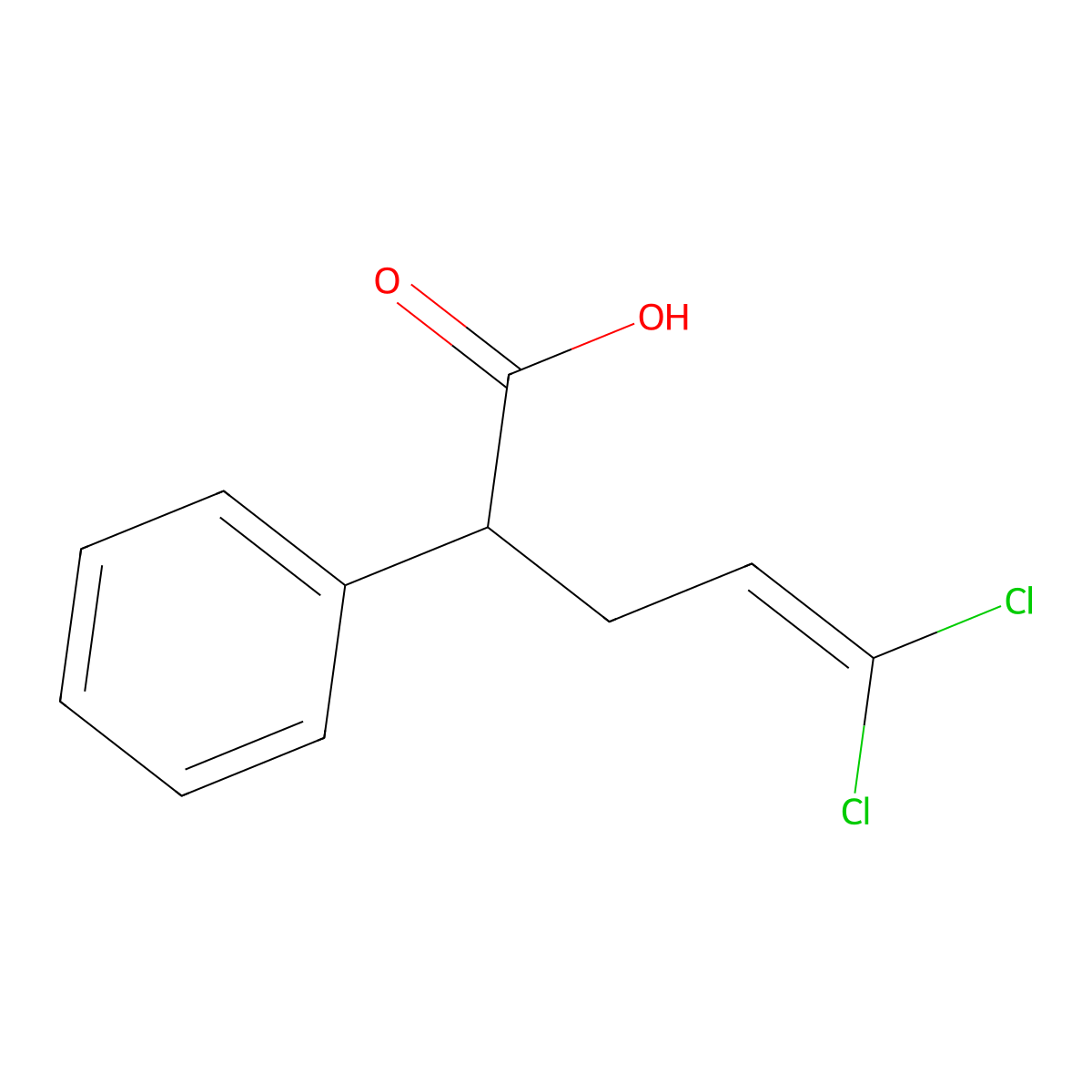 5,5-Dichloro-2-phenylpent-4-enoic acid molecular structure, CAS 22073-09-2
