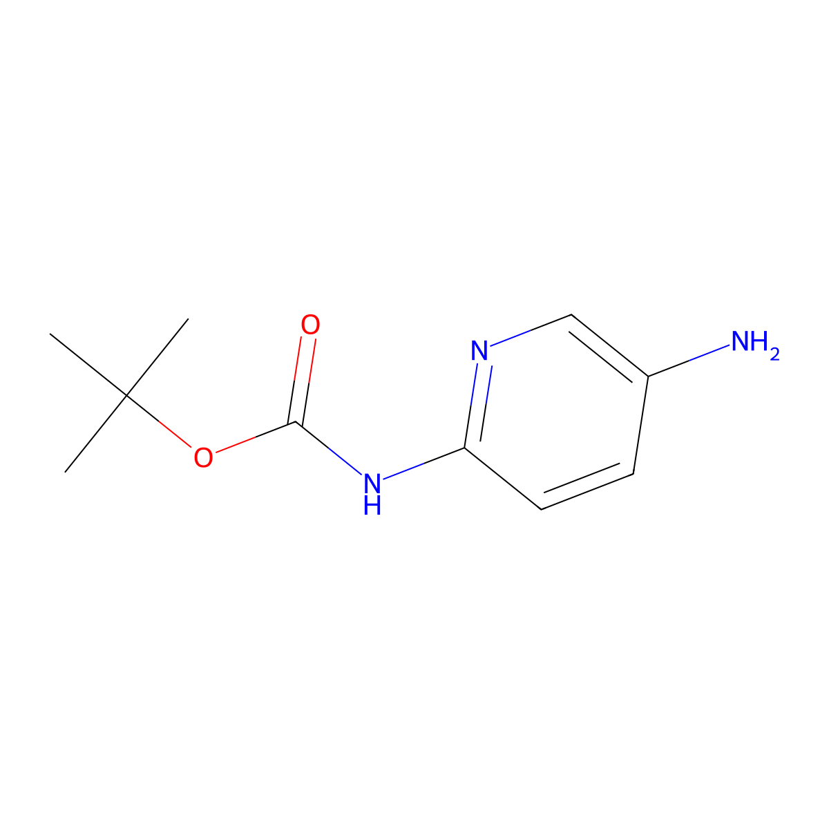 tert-butyl N-(5-aminopyridin-2-yl)carbamate molecular structure, CAS 220731-04-4