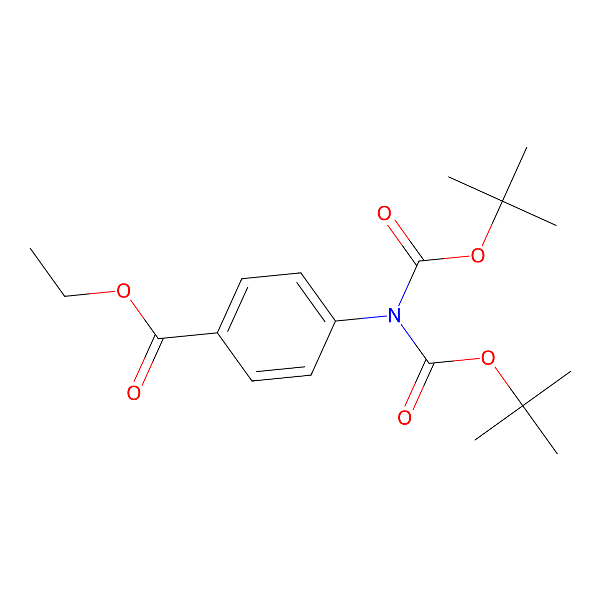 Ethyl 4-[bis(tert-butoxycarbonyl)amino] benzoate molecular structure, CAS 2207394-17-8
