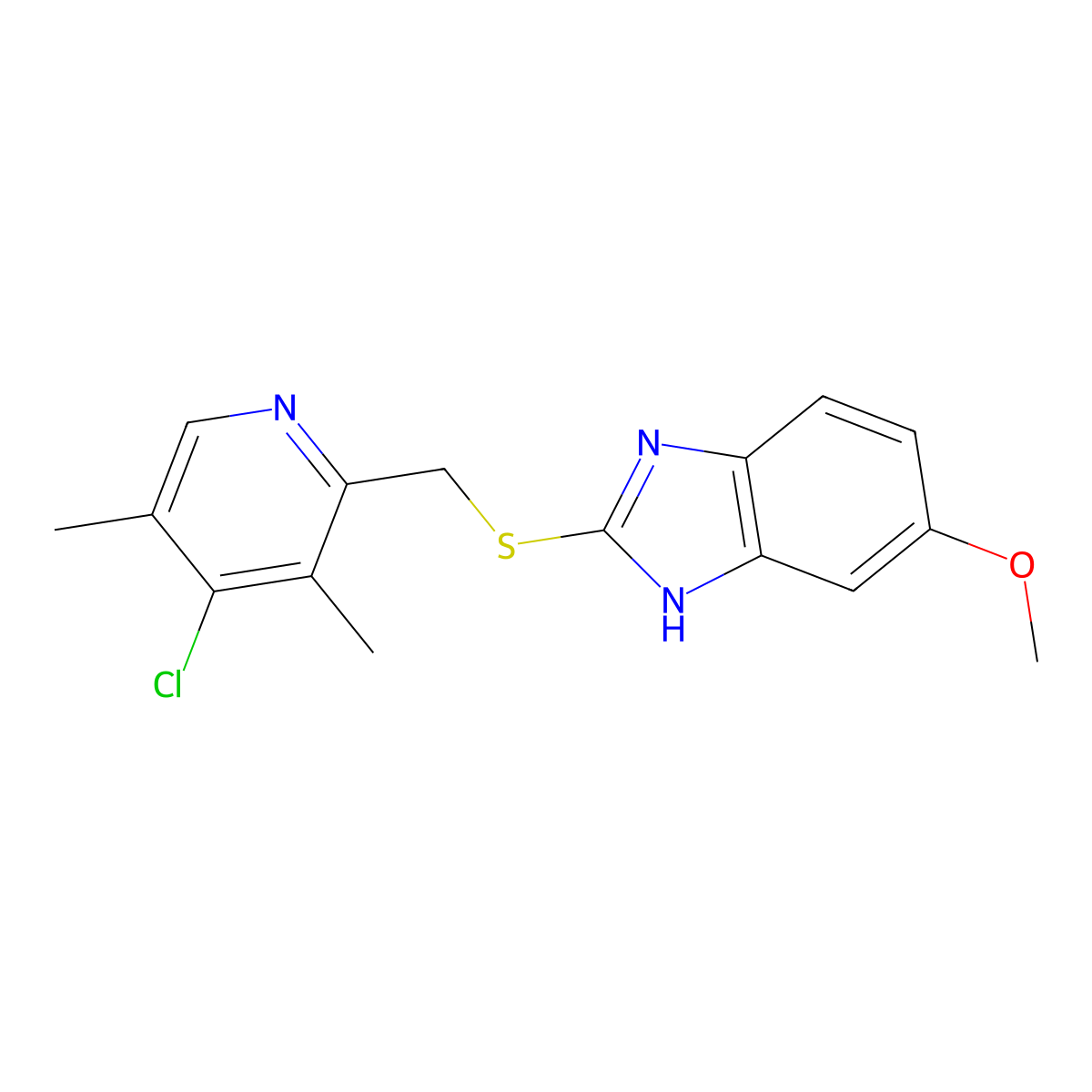 4-Desmethoxy-4-chloro Omeprazole Sulfide molecular structure, CAS 220757-74-4