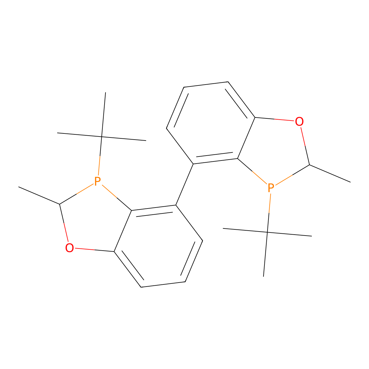 (2S,2'S,3S,3'S)-3,3'-di-tert-butyl-2,2'-dimethyl-2,2',3,3'-tetrahydro-4,4'-bibenzo[d][1,3]oxaphosphole molecular structure, CAS 2207601-10-1