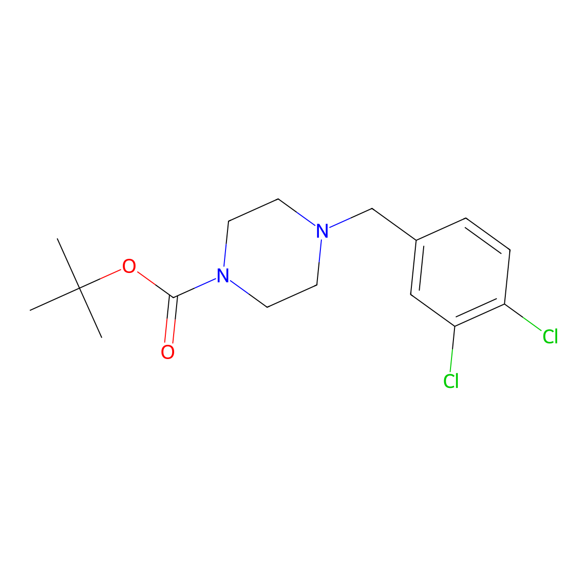 1-(Tert-butoxycarbonyl)-4-(3,4-dichlorobenzyl)piperazine molecular structure, CAS 220772-19-0