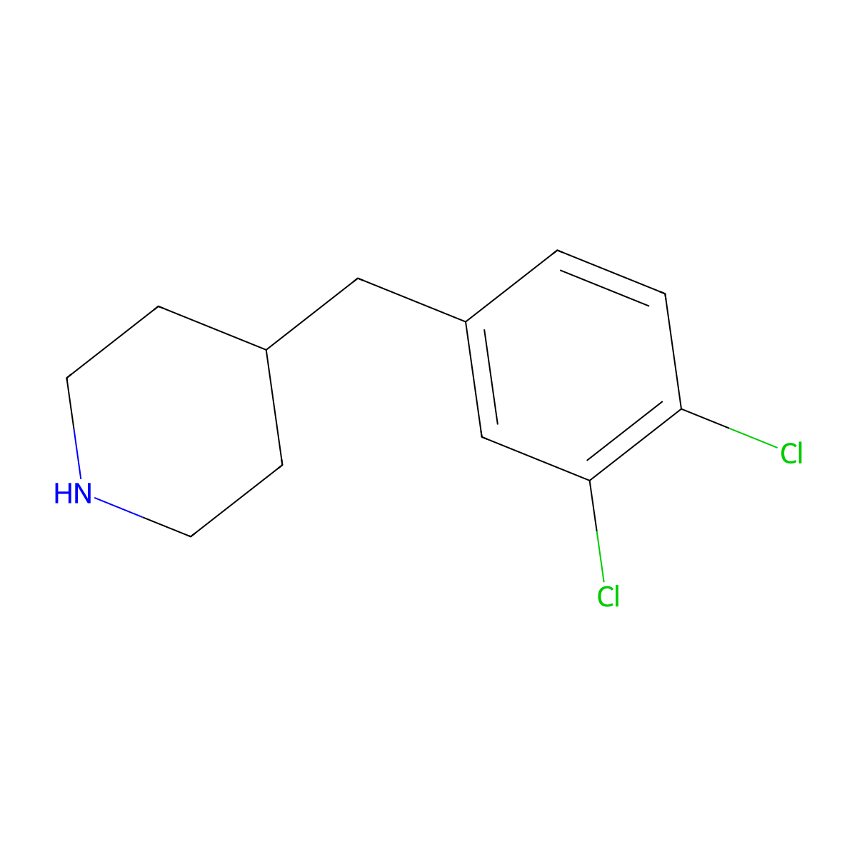 4-(3,4-Dichlorobenzyl)piperidine molecular structure, CAS 220772-32-7