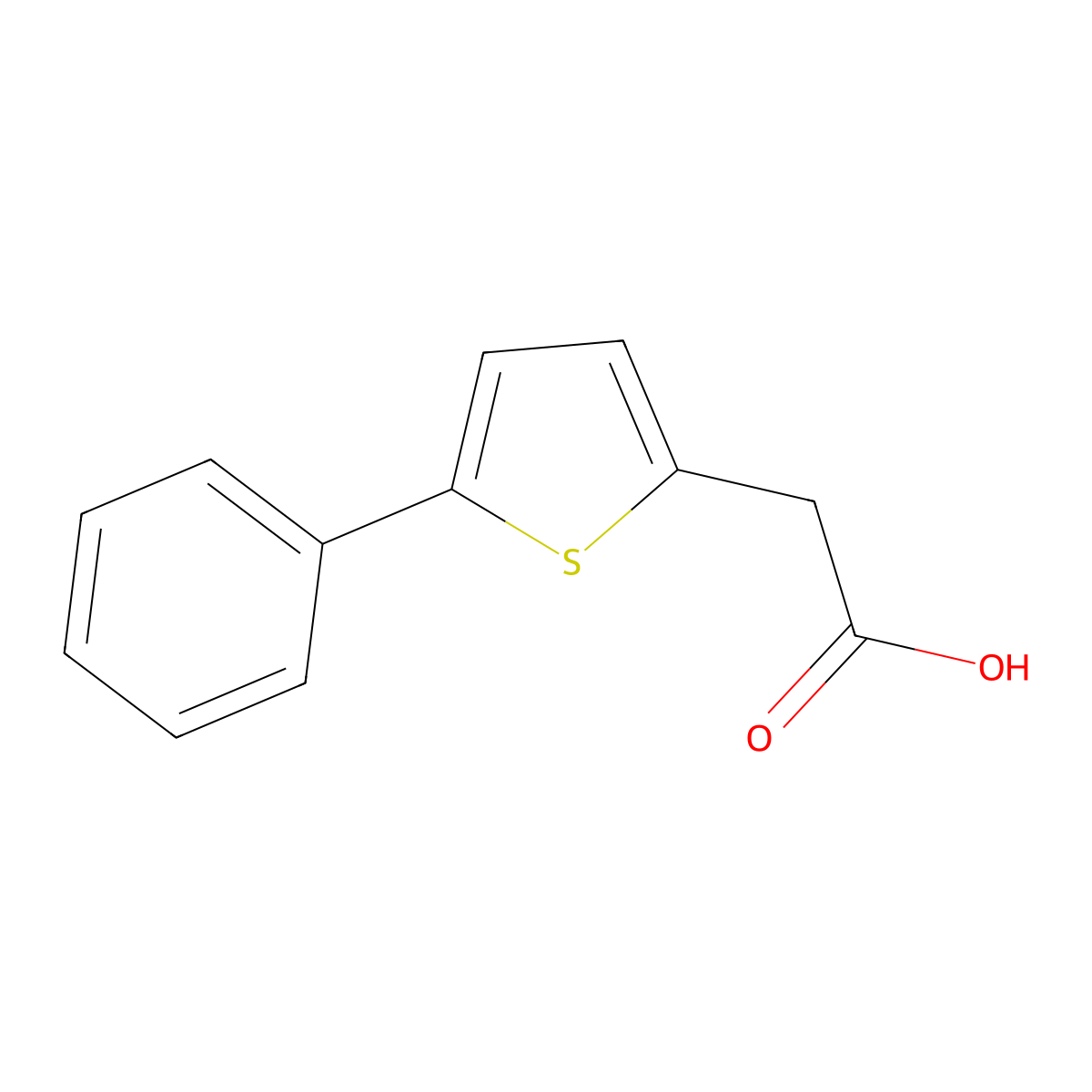 2-(5-Phenylthiophen-2-yl)acetic acid molecular structure, CAS 22078-56-4