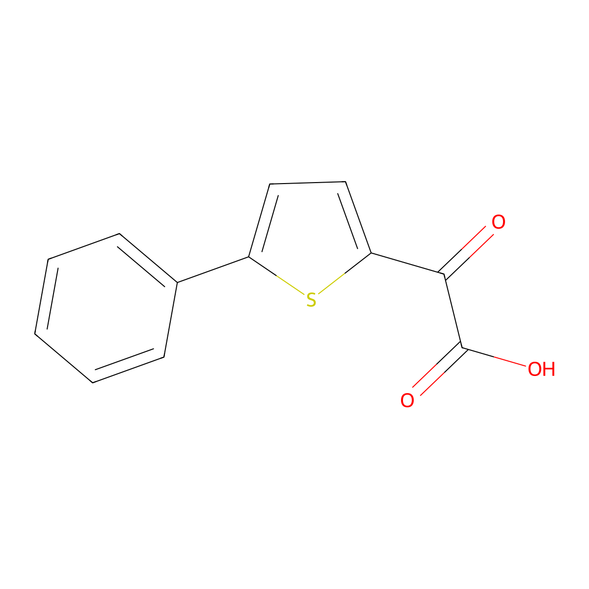 2-Oxo-2-(5-phenylthiophen-2-yl)acetic acid molecular structure, CAS 22078-61-1