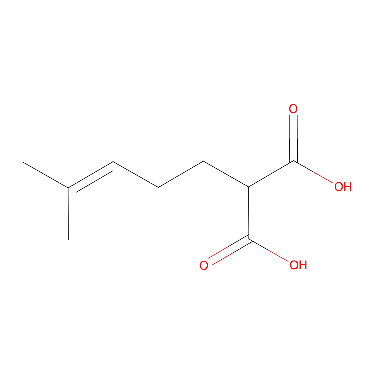 2-(4-Methylpent-3-EN-1-YL)propanedioic acid molecular structure, CAS 220791-59-3