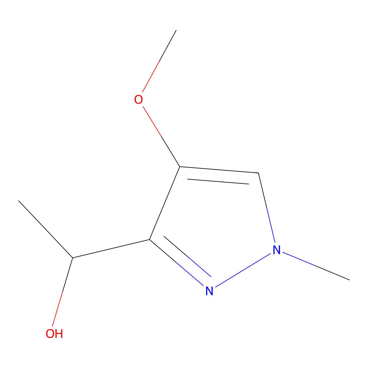 1-(4-Methoxy-1-methyl-1H-pyrazol-3-yl)ethanol molecular structure, CAS 2207960-17-4