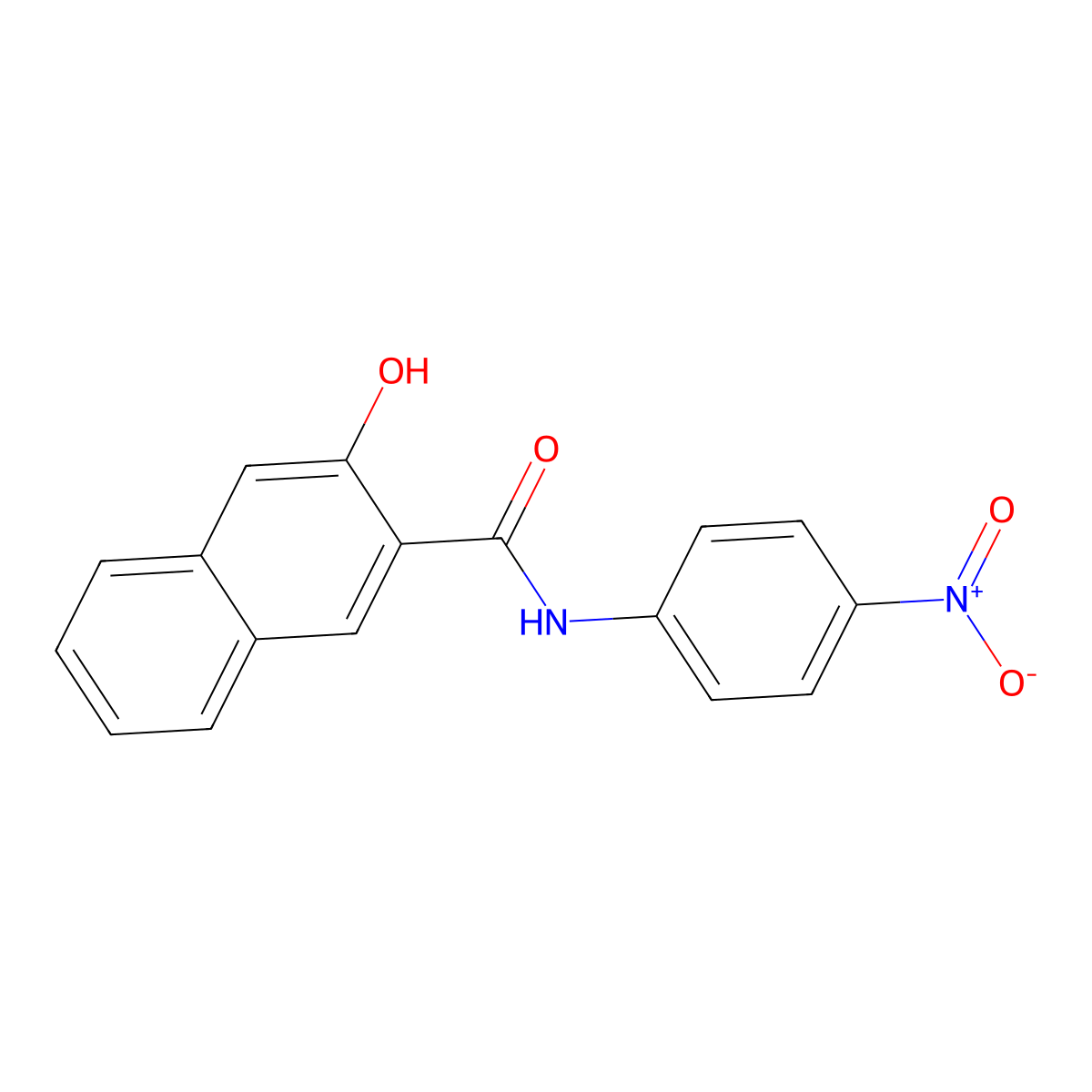 2-Naphthalenecarboxamide, 3-hydroxy-N-(4-nitrophenyl)- molecular structure, CAS 2208-20-0