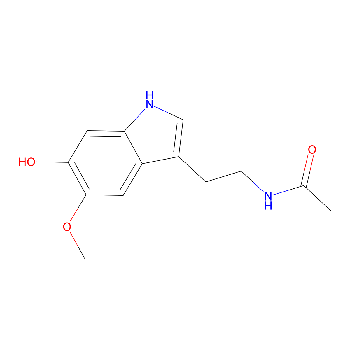 6-Hydroxymelatonin molecular structure, CAS 2208-41-5