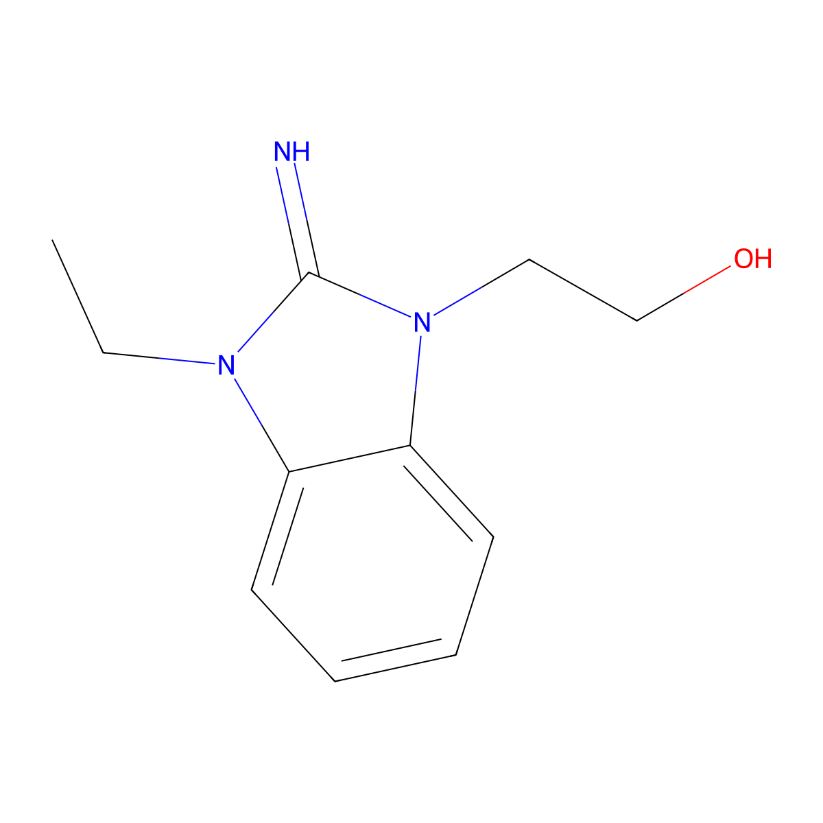 2-(3-ethyl-2-imino-2,3-dihydro-1H-benzimidazol-1-yl)ethanol molecular structure, CAS 2208-84-6