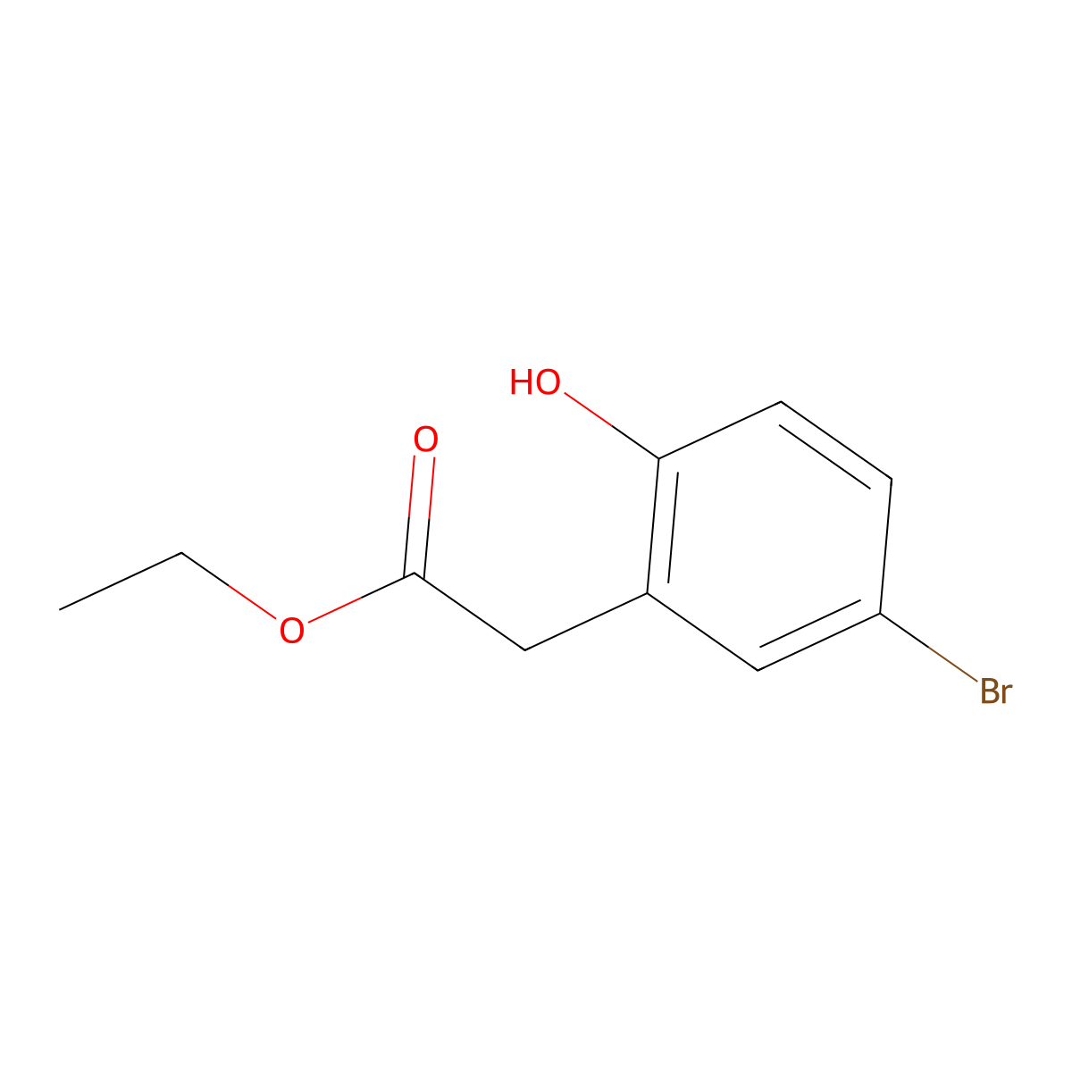 Ethyl 2-(5-bromo-2-hydroxyphenyl)acetate molecular structure, CAS 220801-65-0