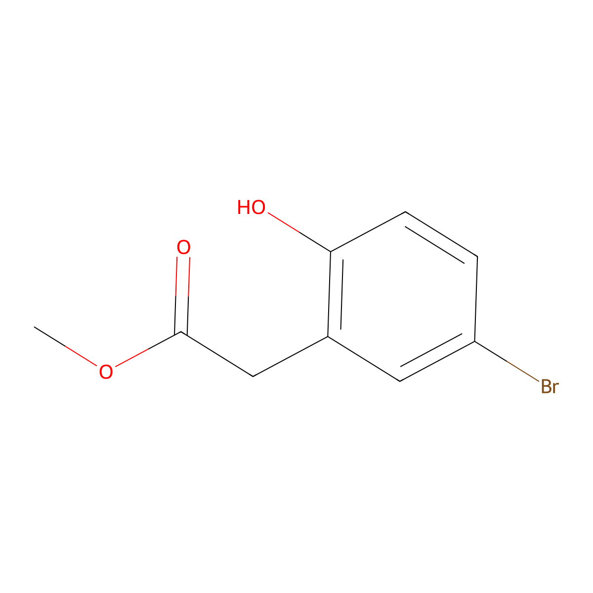 Methyl 2-(5-bromo-2-hydroxyphenyl)acetate molecular structure, CAS 220801-66-1