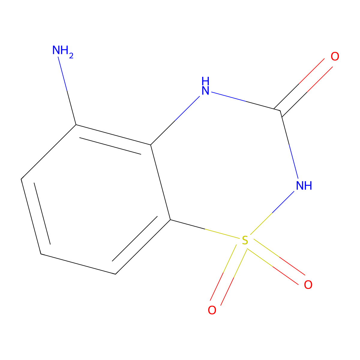 5-amino-3,4-dihydro-2H-1,2,4-benzothiadiazine-1,1,3-trione molecular structure, CAS 2208047-20-3