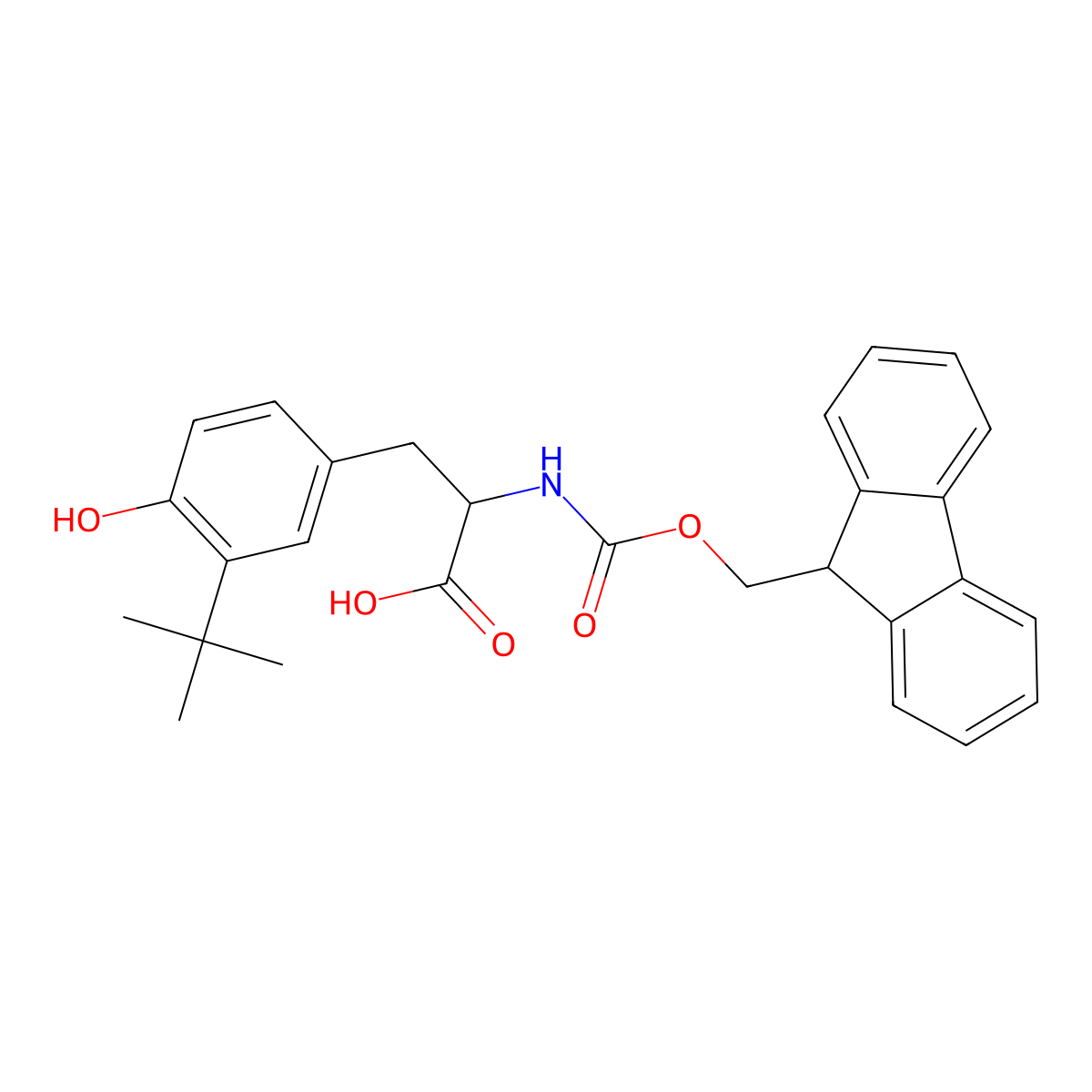 Fmoc-l-tyr(3-tbu)-oh molecular structure, CAS 220808-32-2