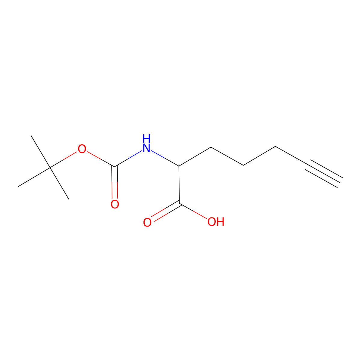 2-{[(Tert-butoxy)carbonyl]amino}hept-6-ynoic acid molecular structure, CAS 220808-64-0