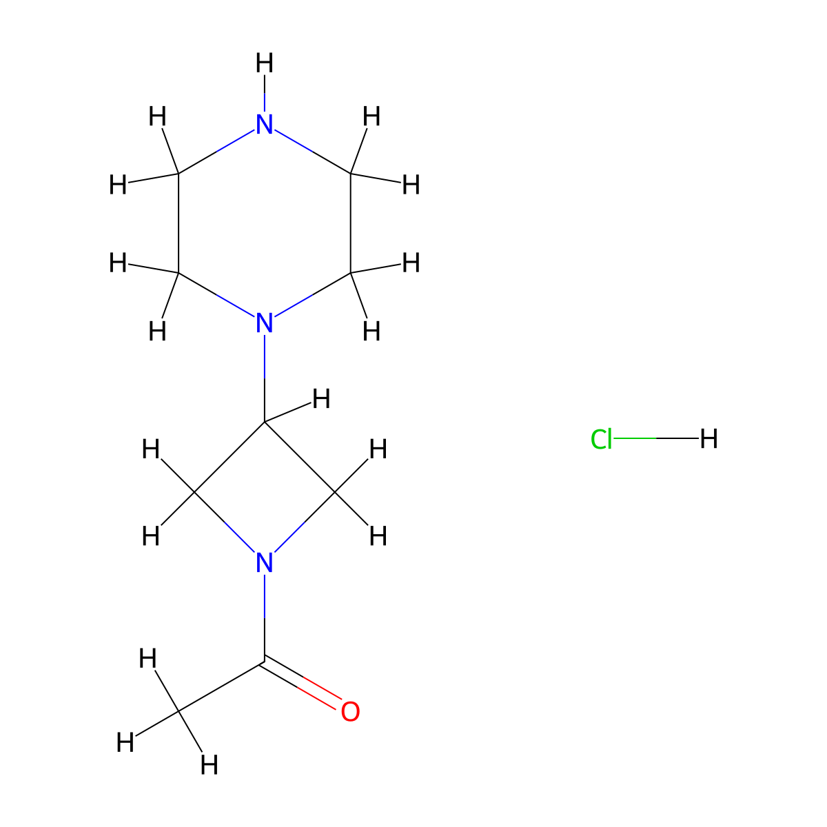 1-(3-(Piperazin-1-yl)azetidin-1-yl)ethanone hydrochloride molecular structure, CAS 2208138-91-2