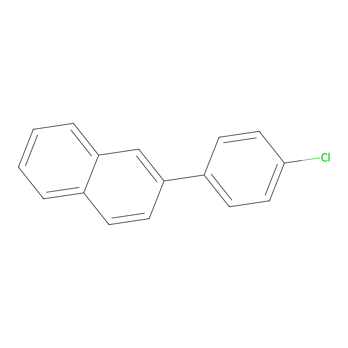 Naphthalene, 2-(4-chlorophenyl)- molecular structure, CAS 22082-98-0