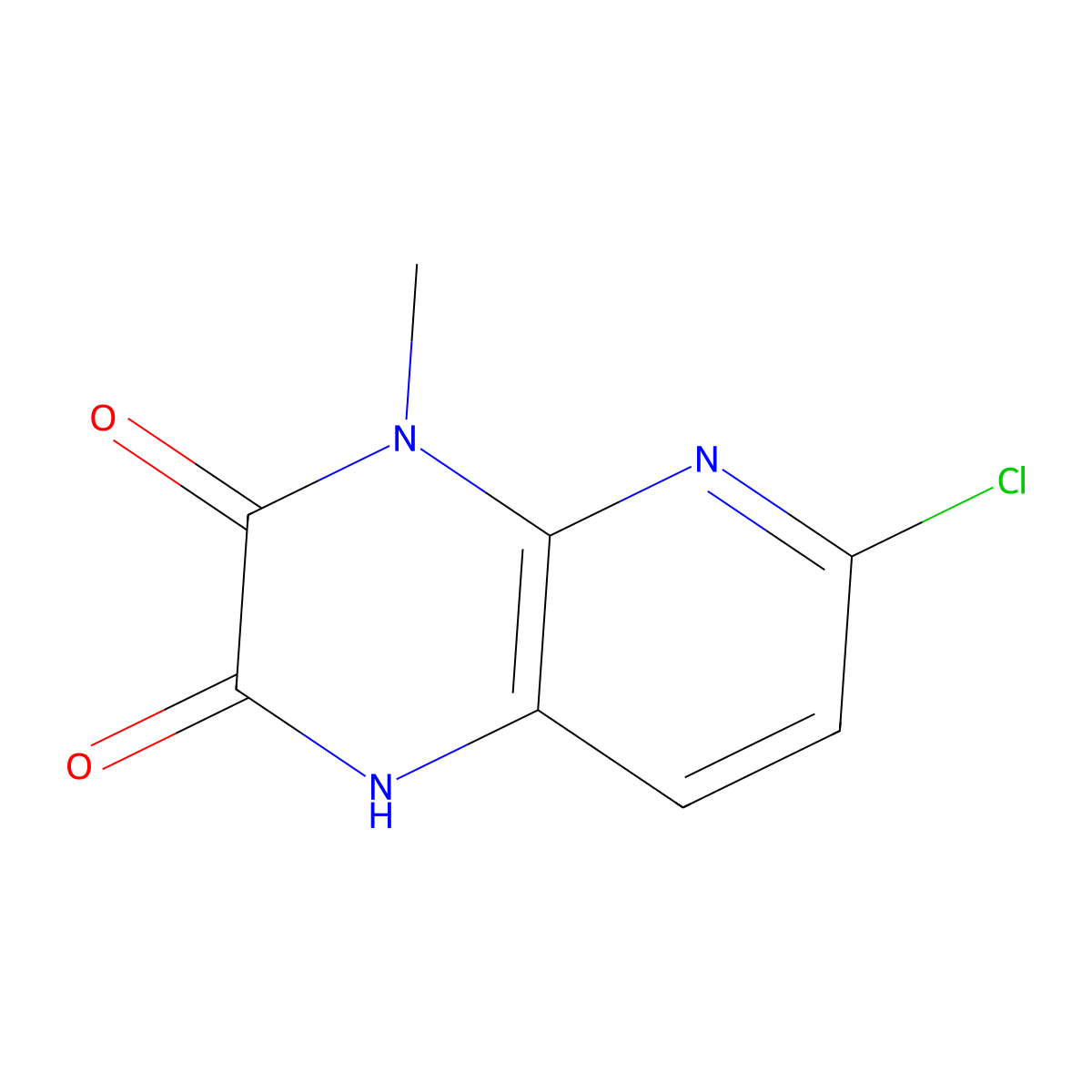 6-chloro-4-methyl-1H,2H,3H,4H-pyrido[2,3-b]pyrazine-2,3-dione molecular structure, CAS 2208271-57-0