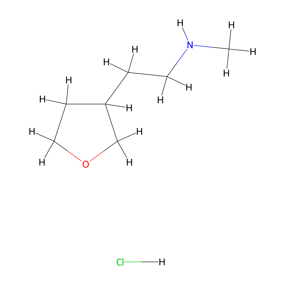 N-Methyl-2-tetrahydro-3-furanyl-1-ethanamine hydrochloride molecular structure, CAS 2208273-40-7