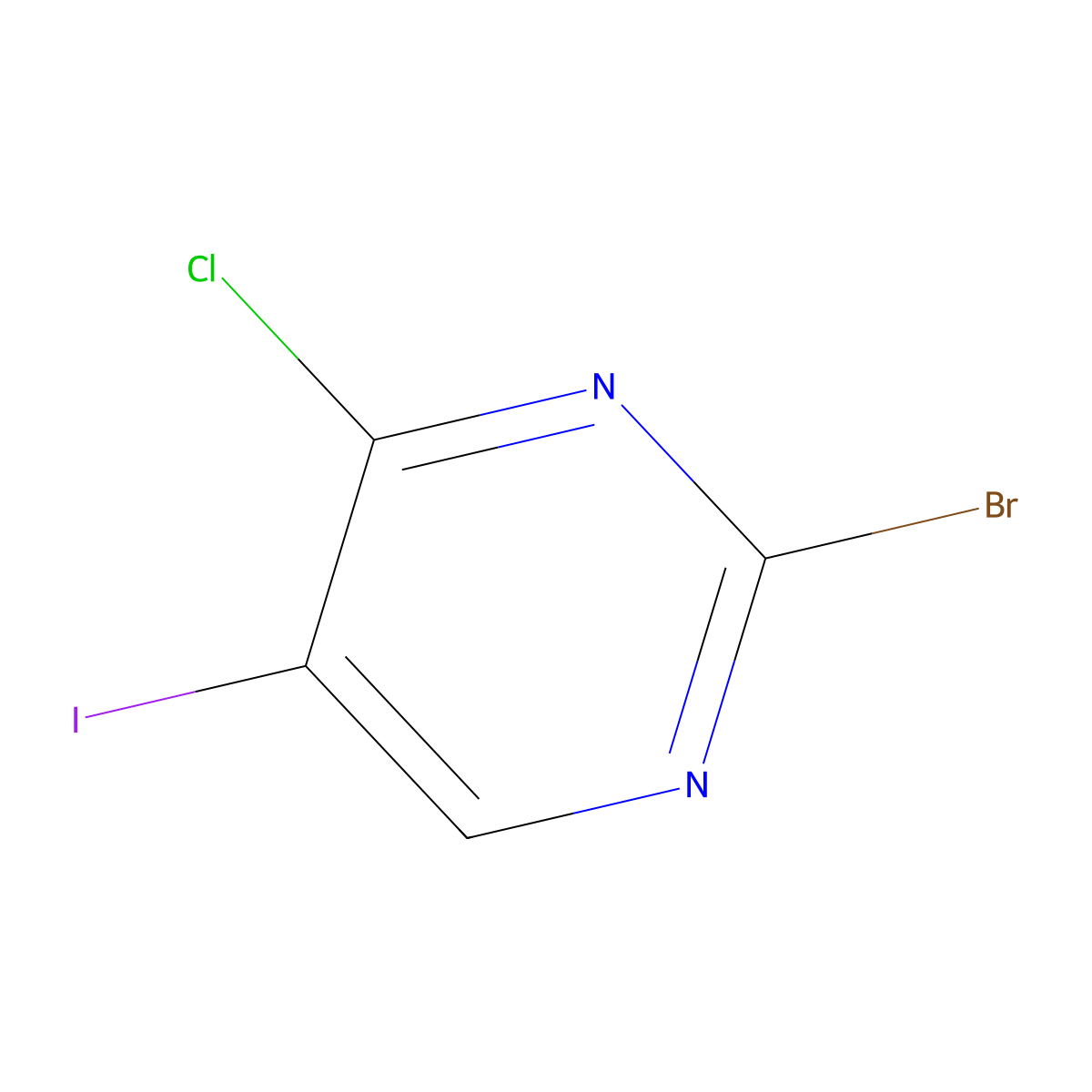 2-Bromo-4-chloro-5-iodopyrimidine molecular structure, CAS 2208274-11-5