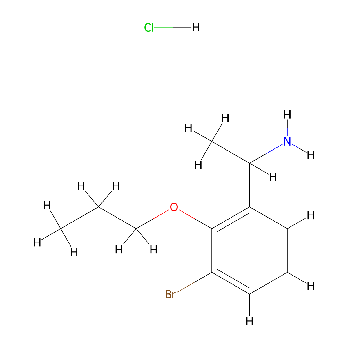 1-(3-Bromo-2-propoxy-phenyl)-ethylamine, hydrochloride molecular structure, CAS 2208274-50-2