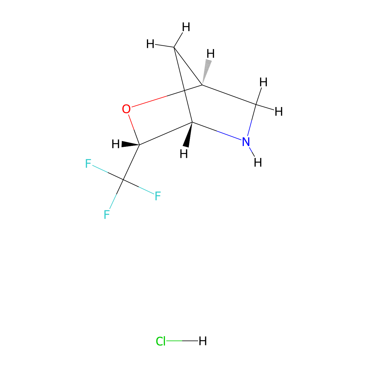 (1S,3R,4S)-3-(Trifluoromethyl)-2-Oxa-5-Azabicyclo[2.2.1]Heptane Hydrochloride molecular structure, CAS 2208275-23-2