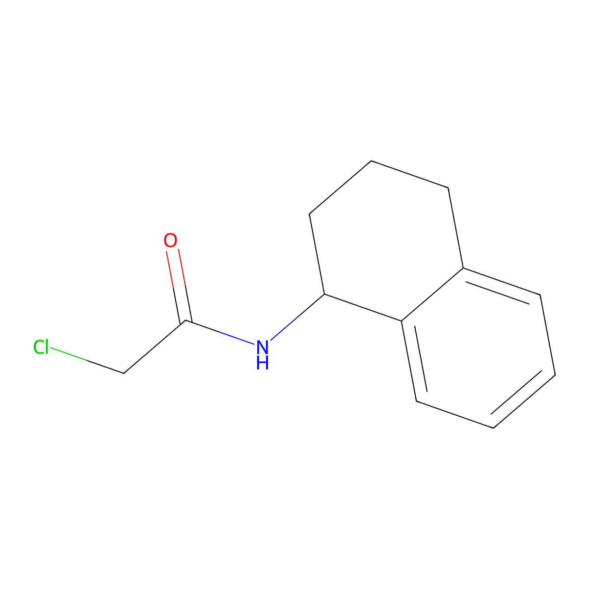2-chloro-N-[(1S)-1,2,3,4-tetrahydronaphthalen-1-yl]acetamide molecular structure, CAS 220831-97-0