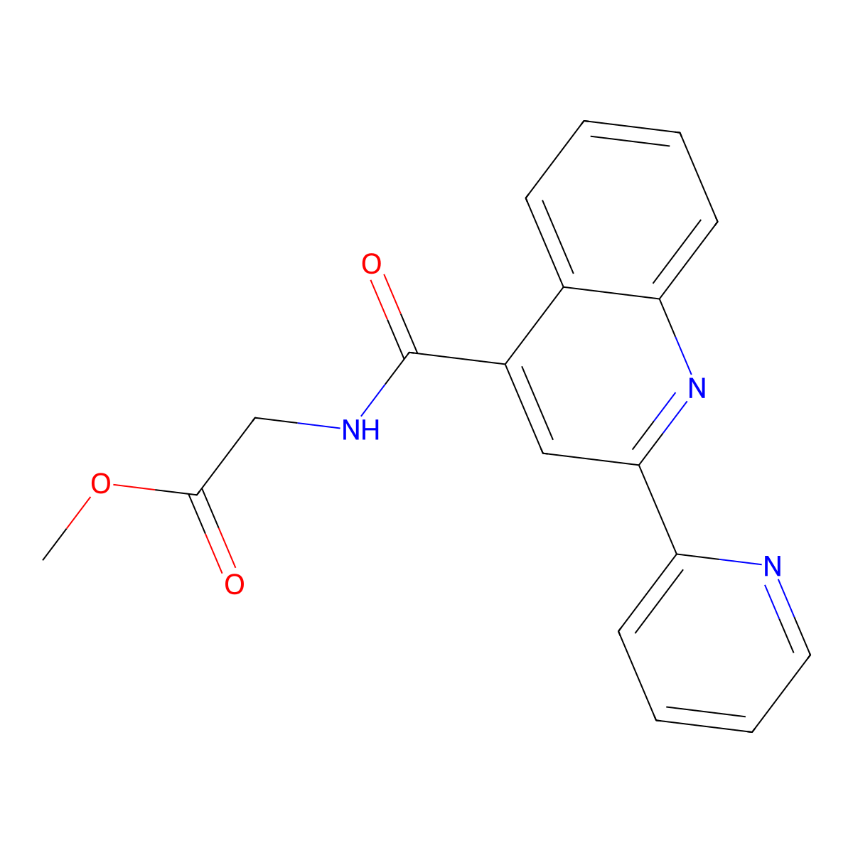 Methyl 2-({[2-(2-pyridyl)-4-quinolyl]carbonyl}amino)acetate molecular structure, CAS 220833-79-4