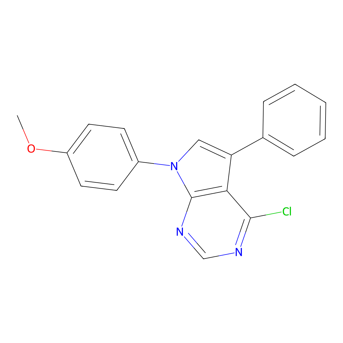 4-Chloro-7-(4-methoxy-phenyl)-5-phenyl-7H-pyrrolo[2,3-d]pyrimidine molecular structure, CAS 220835-25-6