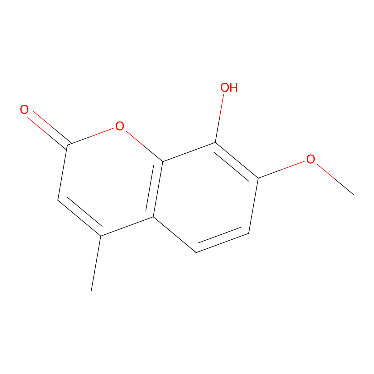 8-Hydroxy-7-methoxy-4-methyl-2H-1-benzopyran-2-one molecular structure, CAS 22084-94-2
