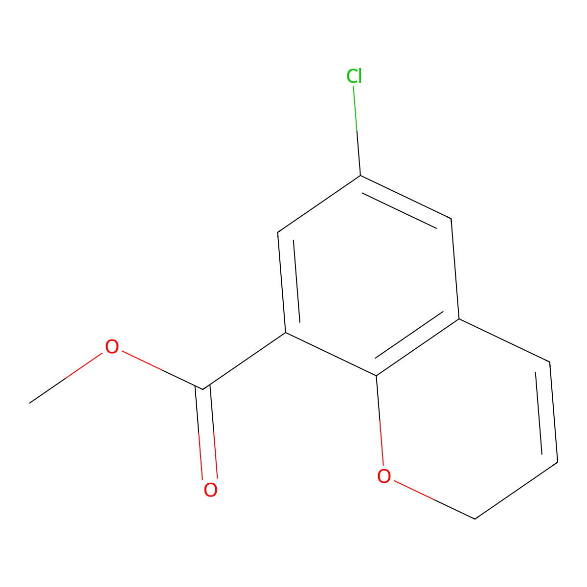 methyl 6-chloro-2H-chromene-8-carboxylate molecular structure, CAS 220841-16-7