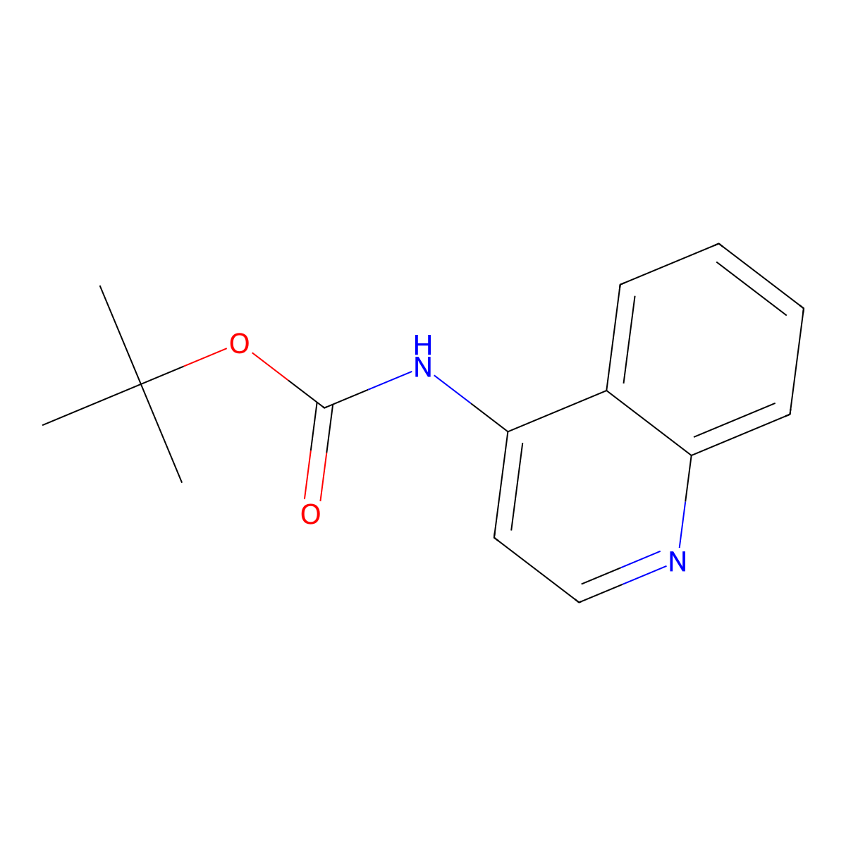 tert-Butyl quinolin-4-ylcarbamate molecular structure, CAS 220844-45-1