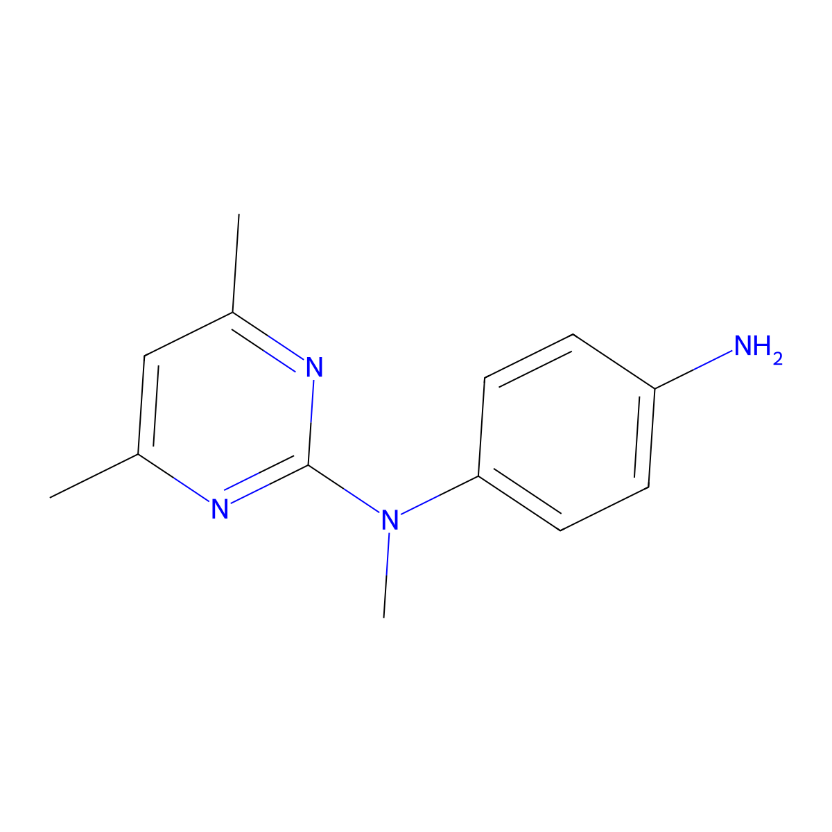 N-(4,6-Dimethylpyrimidin-2-yl)-N-methylbenzene-1,4-diamine molecular structure, CAS 220844-79-1