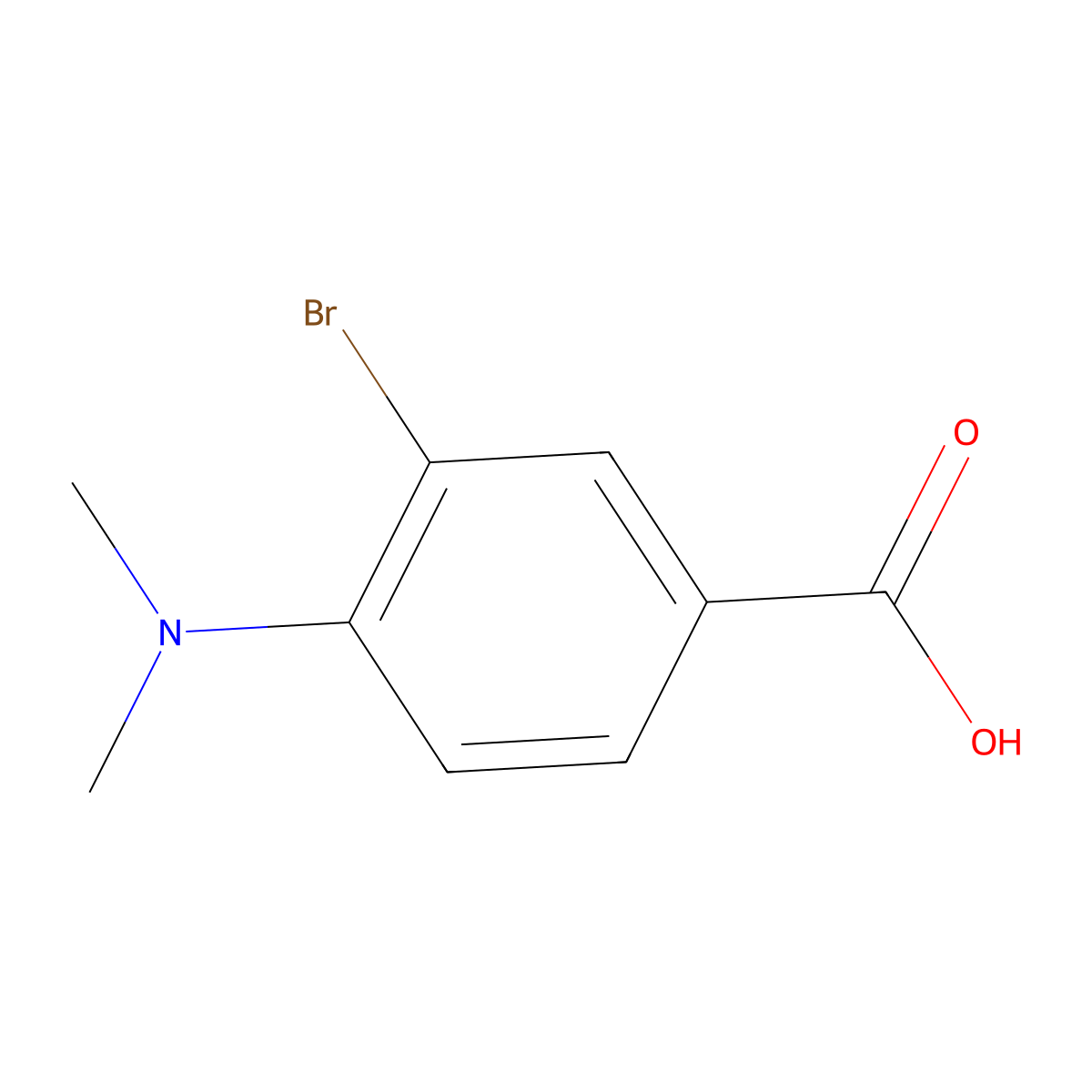 3-Bromo-4-(dimethylamino)benzoic acid molecular structure, CAS 220844-83-7