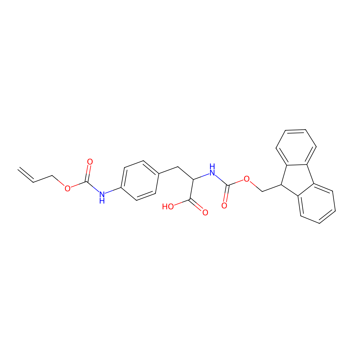 4-(Allyloxycarbonylamino)-N-Fmoc-L-phenylalanine molecular structure, CAS 220848-55-5