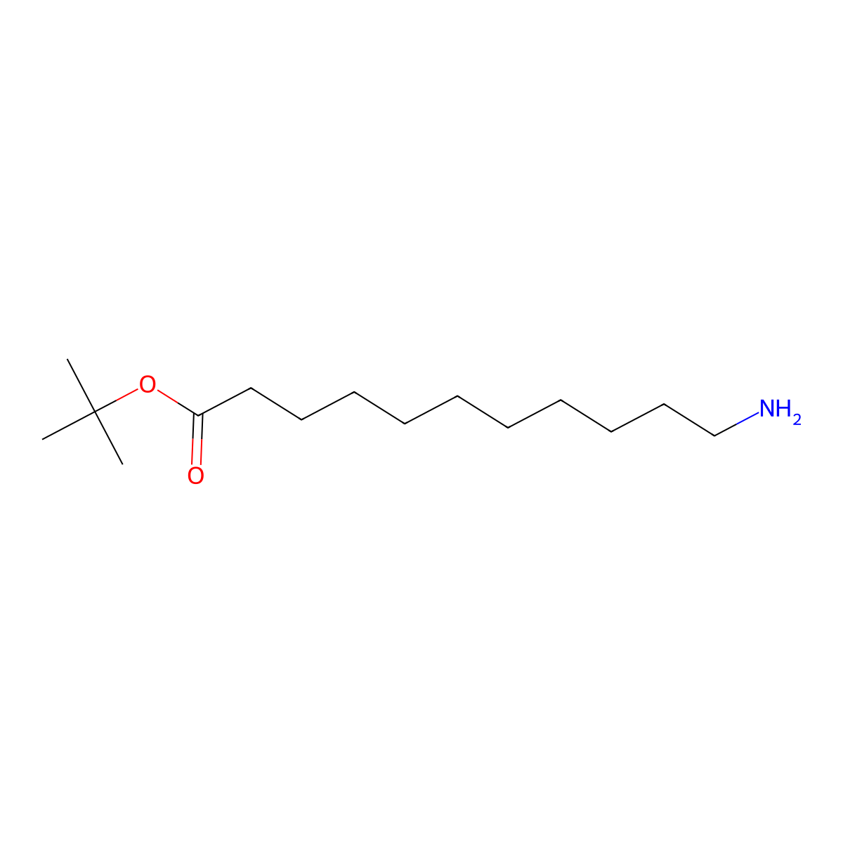 Tert-butyl 11-aminoundecanoate molecular structure, CAS 220851-29-6