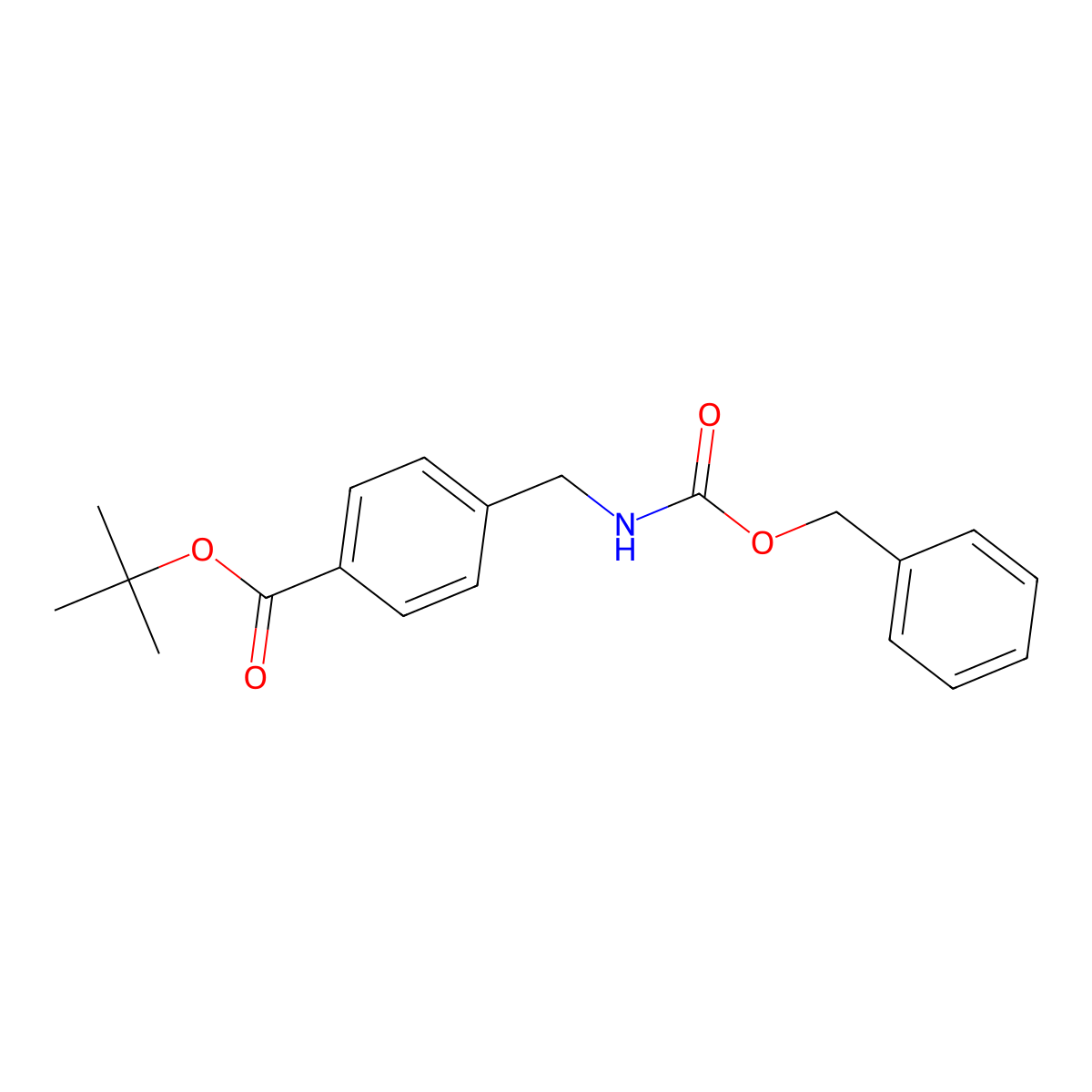 Benzyl 4-(tert-butoxycarbonyl)benzylcarbamate molecular structure, CAS 220851-46-7