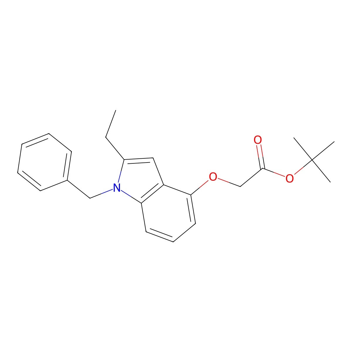 tert-butyl 2-(1-benzyl-2-ethyl-1H-indol-4-yloxy)acetate molecular structure, CAS 220862-18-0