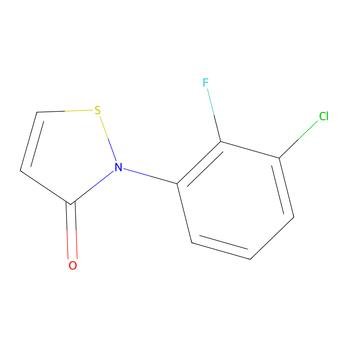 2-(3-chloro-2-fluorophenyl)isothiazol-3(2H)-one molecular structure, CAS 220862-89-5